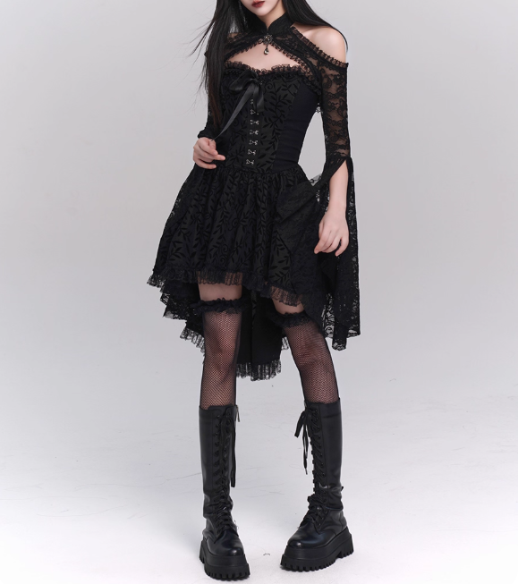 Halloween Costume Black Women Teenage Girl Dress Gothic Dress Party Dress    D2460