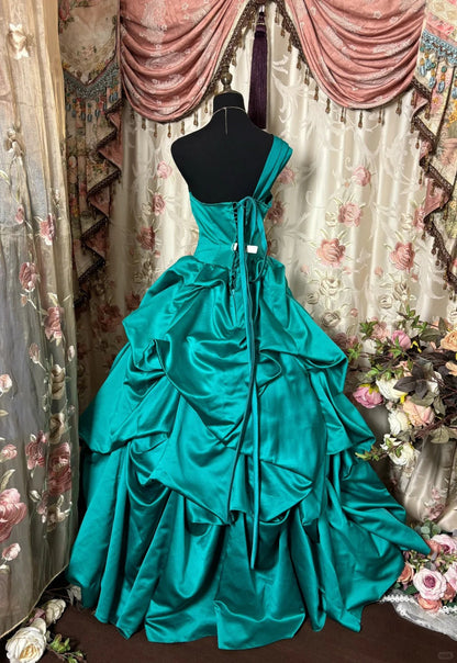 Stunning Prom Dress One Shoulder Pleated Ball Gown Evening Dress Dancing Dress Sweet 16 Dress  D2462