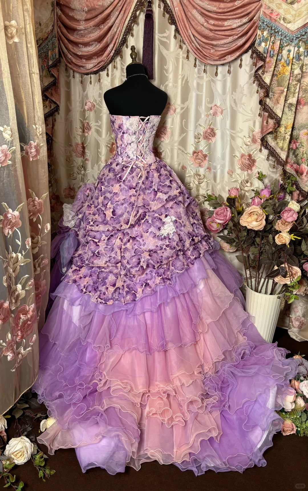 Sweet Ball Gown Strapless Tiered Prom Dress Evening Dress Quinceanera Dress Party Dress  D2467