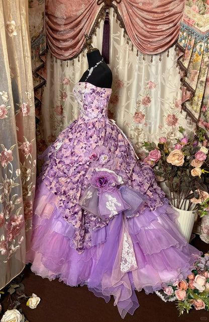 Sweet Ball Gown Strapless Tiered Prom Dress Evening Dress Quinceanera Dress Party Dress  D2467