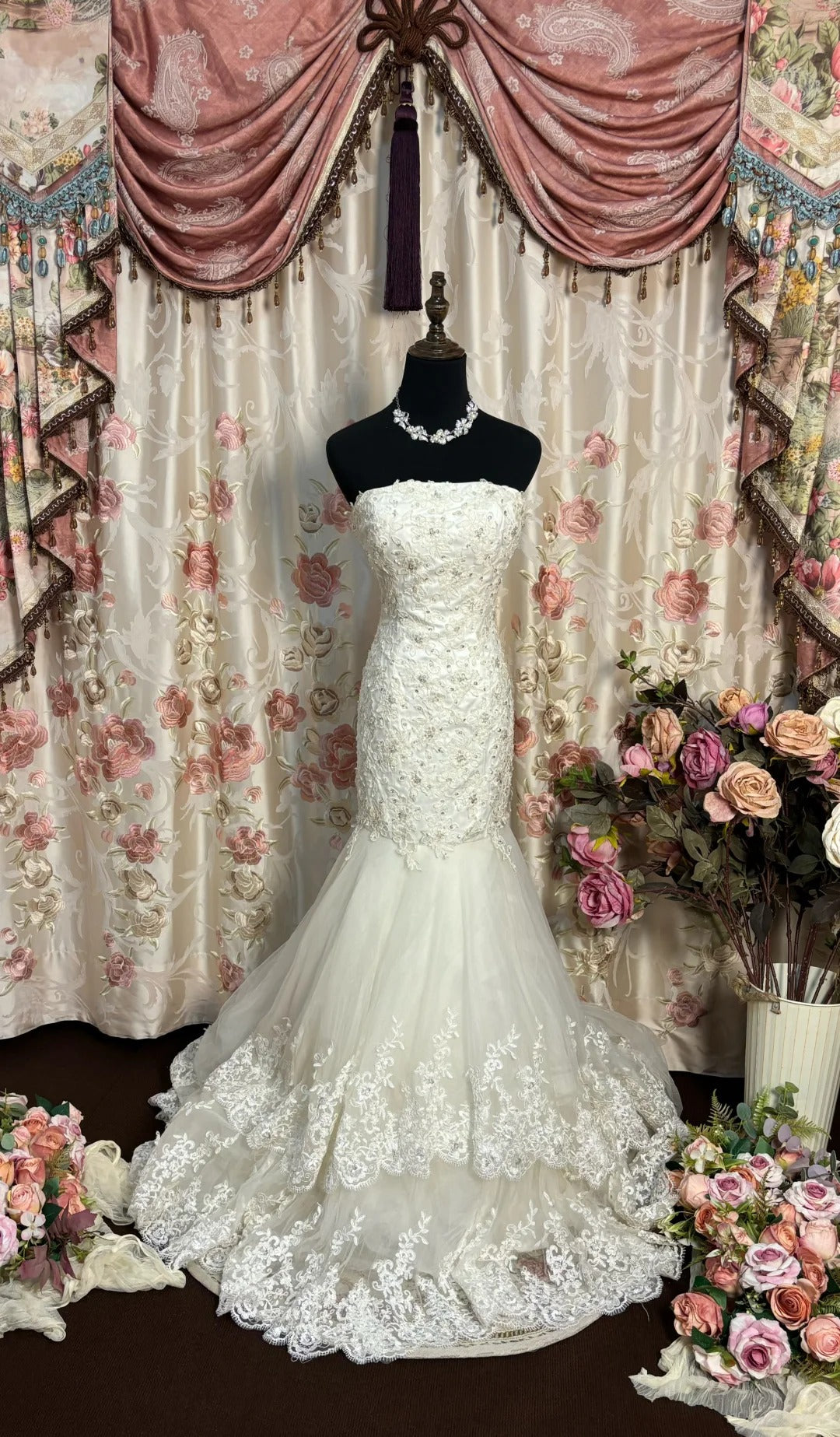 Elegant Prom Dress Strapless Mermaid Long Prom Gown Evening Dress Party Dress Gala Dress D2480