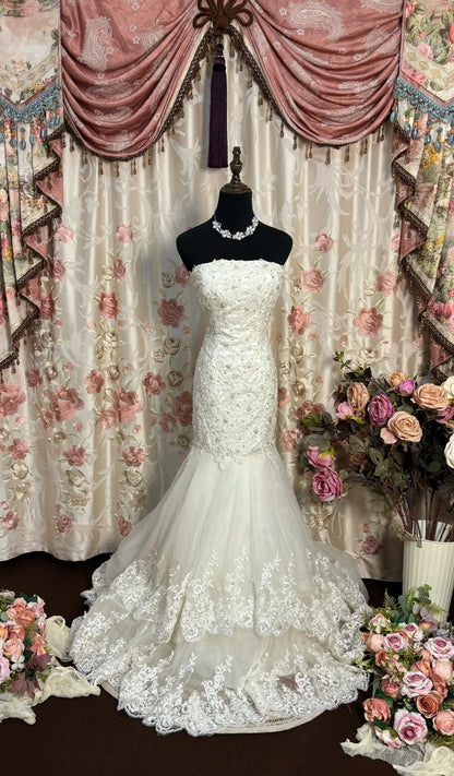 Elegant Prom Dress Strapless Mermaid Long Prom Gown Evening Dress Party Dress Gala Dress D2480
