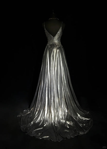 Stunning Prom Dress A Line V-neck Prom Gown Evening Dress Gala Dress Business Dinner Dress    D2504