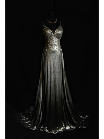 Stunning Prom Dress A Line V-neck Prom Gown Evening Dress Gala Dress Business Dinner Dress    D2504
