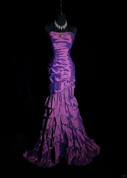Gorgeous Prom Dress Strapless Pleated Mermaid Prom Gown Evening Dress Gala Dress     D2505