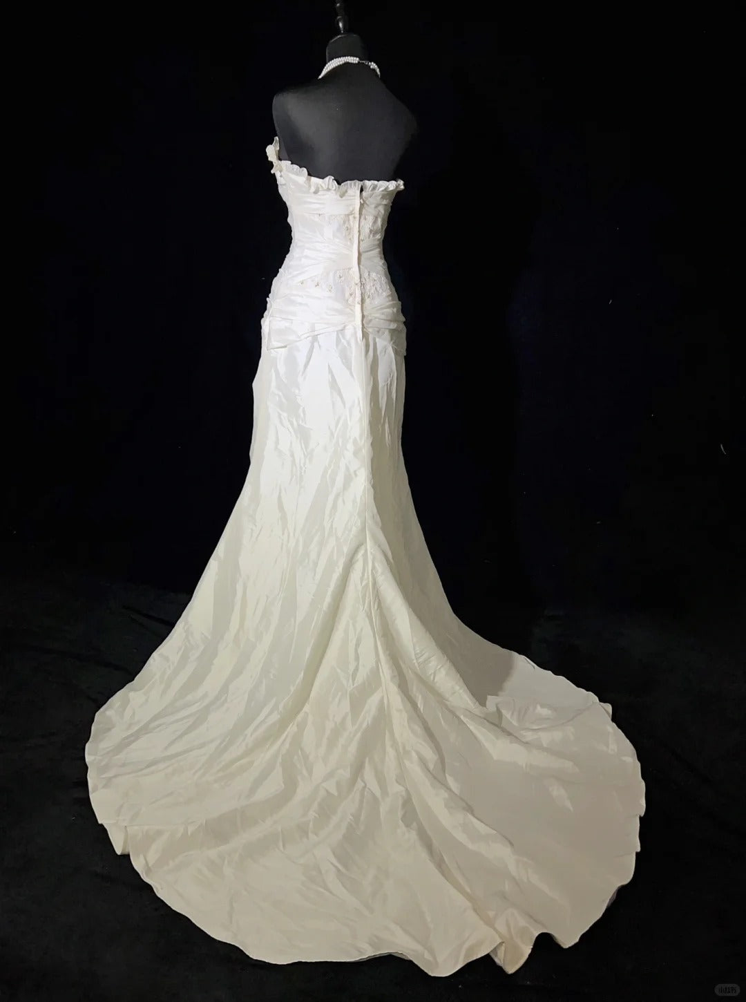 Elegant Prom Dress A Line Strapless Ruffle Pleated Wedding Dress Evening Dress Gala Dress      D2506