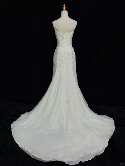 Elegant Wedding Dress Spaghetti Straps Prom Gown Evening Dress Gala Dress      D2512