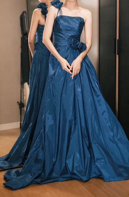 Elegant Prom Dress Strapless Pleated Prom Dress Evening Dress Gala Dress D2547
