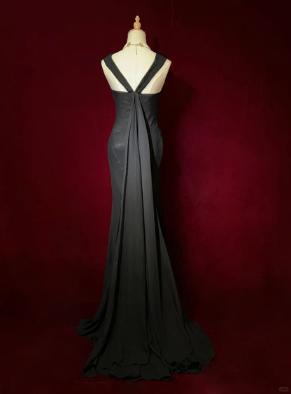 Stunning Prom Dress Black Sweetheart Pleated Mermaid Prom Gown Evening Dress Gala Dress    D2563