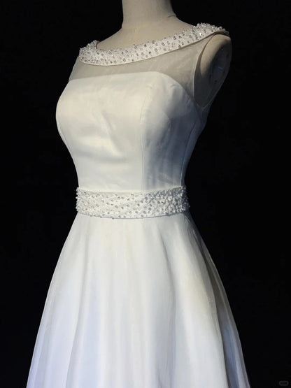Charming Prom Dress A Line Crew Neck Beading Prom Gown Evening Dress Gala Dress     D2564