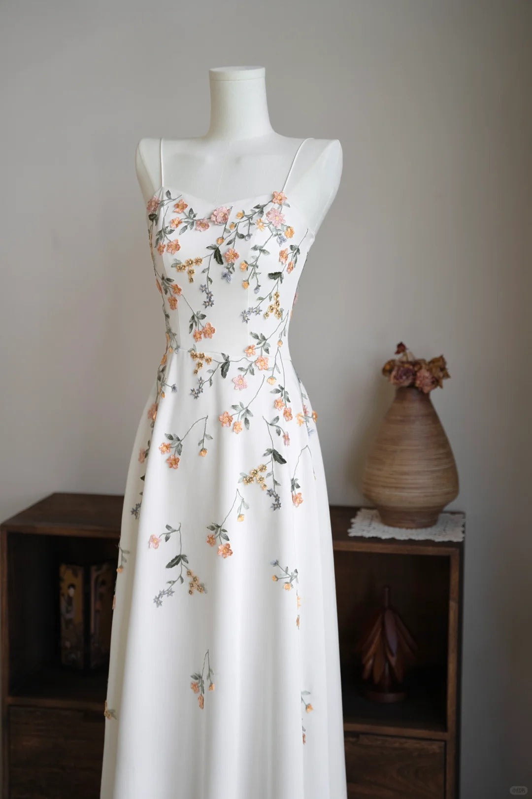Sweet Prom Dress Spaghetti Straps Floral Prom Gown Evening Dresses Gala Dress Party Dress    D2570