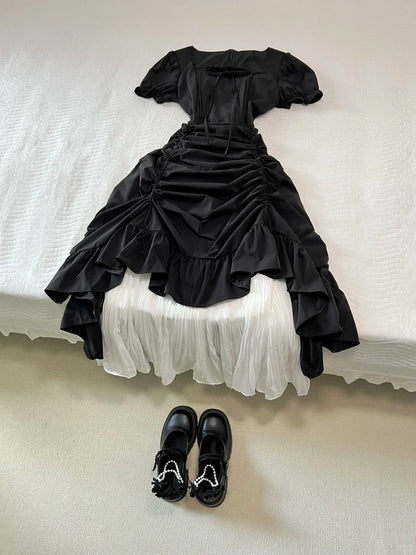Beauty Prom Dress Square Neck Pleated Prom Dress Evening Dress Party Dress     D2590