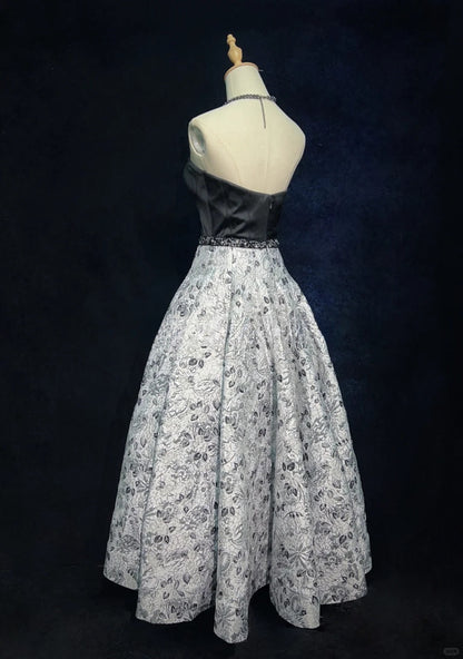 Elegant Prom Dress A Line Sweetheart Print Prom Gown Gala Dress Evening Dresses    D2600