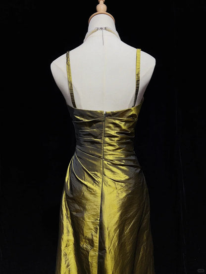 Elegant Prom Dress Spaghetti Straps Pleated Evening Dresses Gala Dress Prom Gown     D2608
