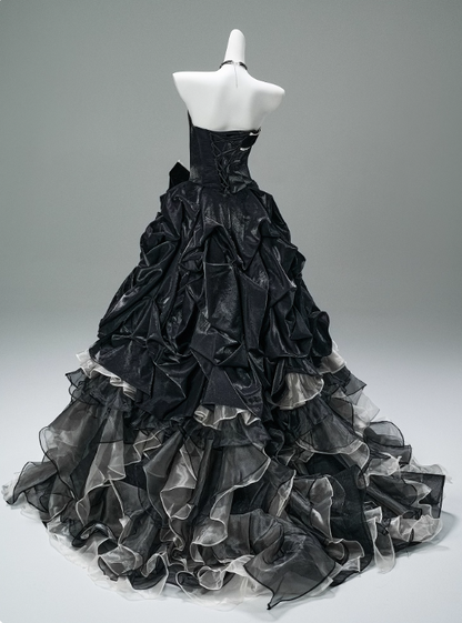 Gorgeous Prom Dress Strapless Pleated Tiered Ball Gown Gala Dress Evening Dress   D2630