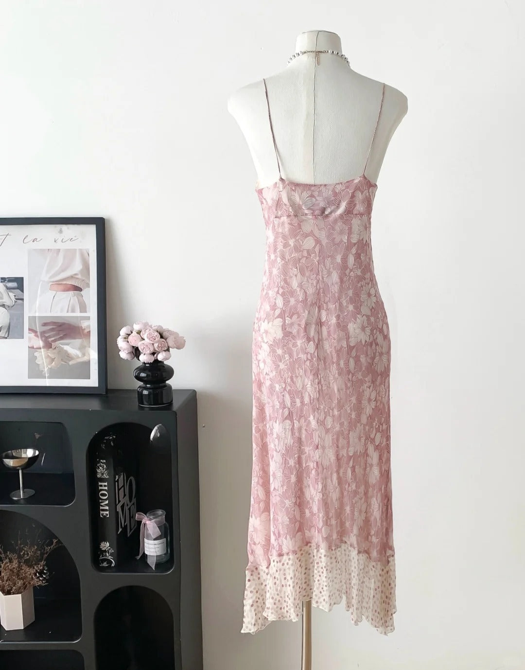 Sweet Prom Dress Spaghetti Straps Print Polka Dot Prom Gown Party Dresses   D2688