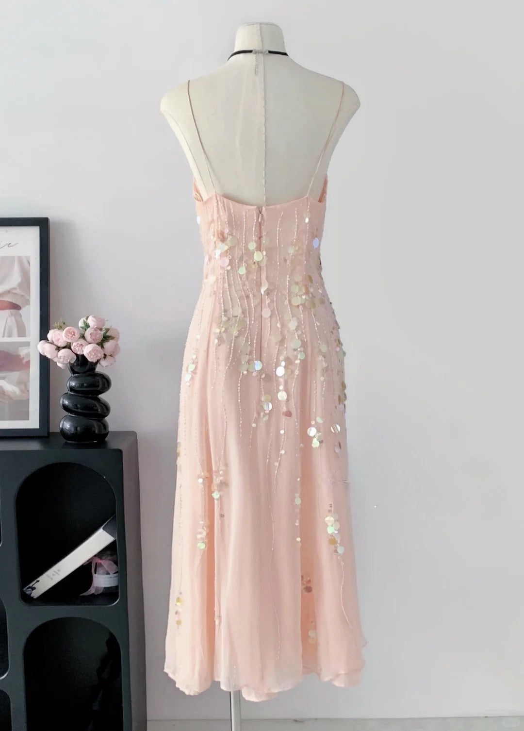 Sweet Prom Dress Spaghetti Straps Beading Sequins Prom Gown Party Dresses Dancing Dress    D2691