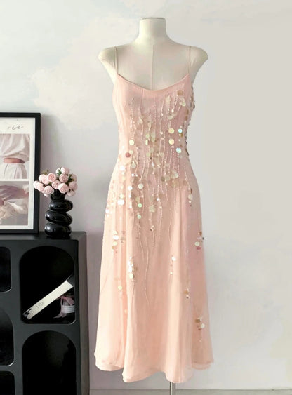 Sweet Prom Dress Spaghetti Straps Beading Sequins Prom Gown Party Dresses Dancing Dress    D2691