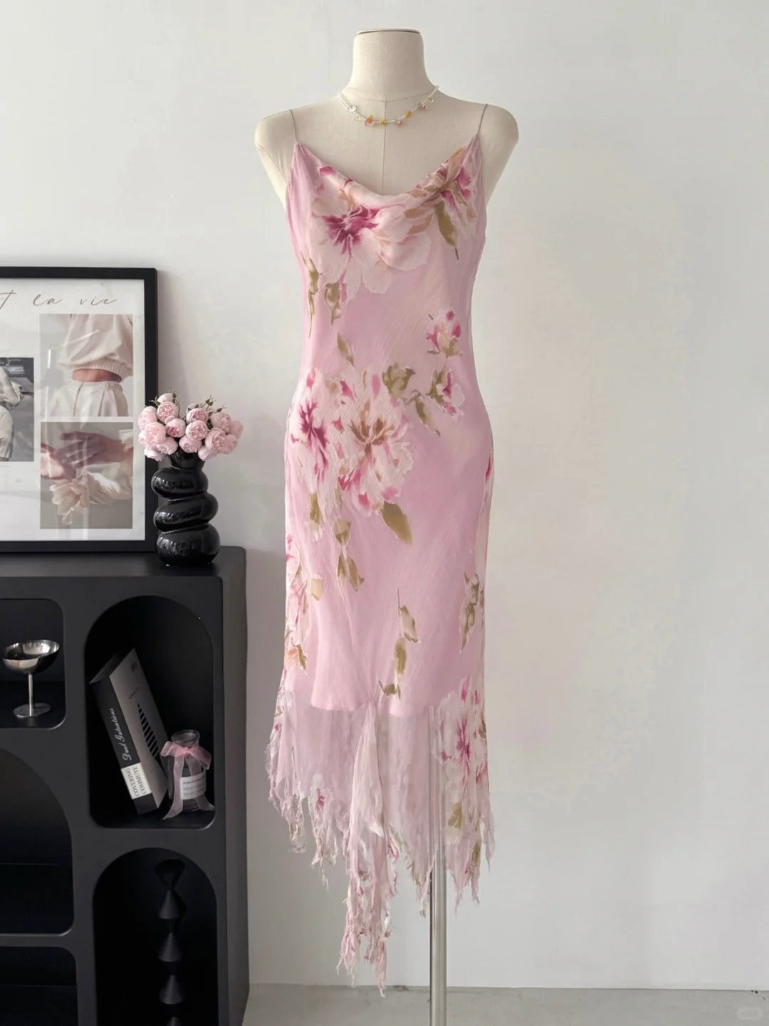 Beauty Woman Summer Dress Spaghetti Straps Asymmetrical Hem Party Dresses Vacation Dress   D2697