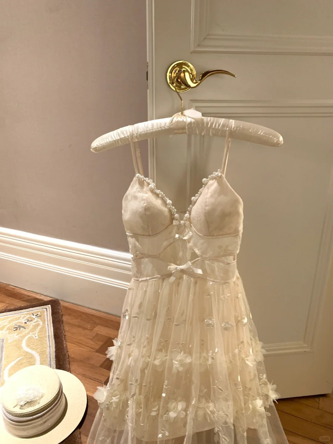 Stunning Prom Dress Spaghetti Straps Flower Birthday Party Dress   D2704