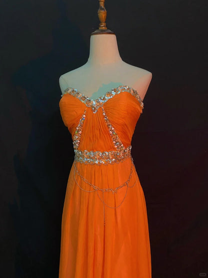 Elegant Prom Dress A Line Sweetheart Pleated Evening Dress Gala Dress Prom Gown  D2721