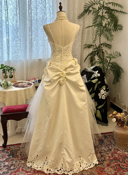 Elegant Prom Dress A Line Spaghetti Straps Pleated Tulle Gala Dress Evening Dress      D2737