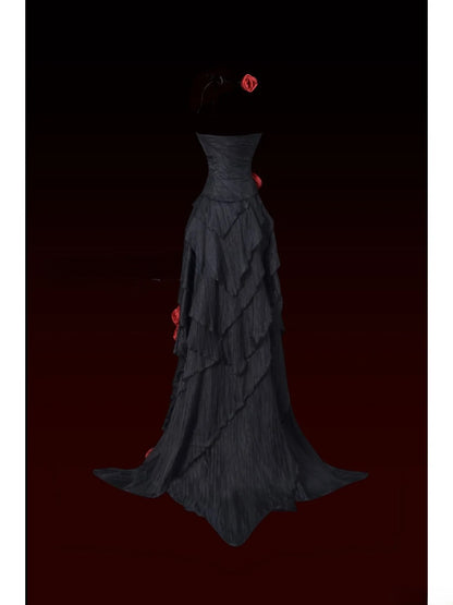 Charming Prom Dress A Line Strapless Pleated Evening Dress Gala Dress   D2774