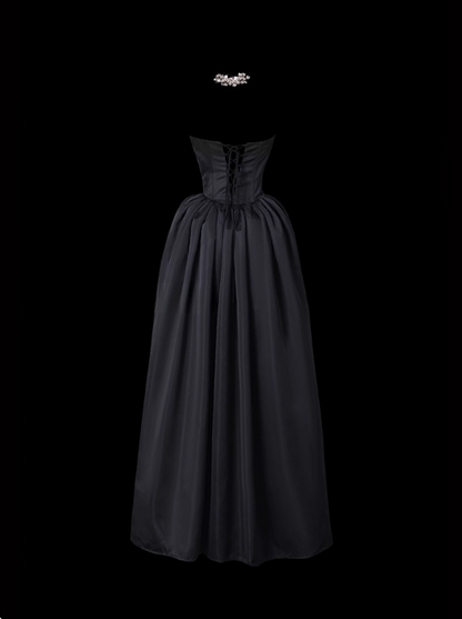 Elegant Prom Dress Strapless Appliques Pleated Evening Dress Prom Gown Gala Dress D2792