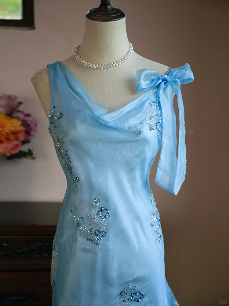 Sweet Prom Dress Asymmetrical Neck Beading Evening Dress Gala Dress Birthday Party Dress   D2799