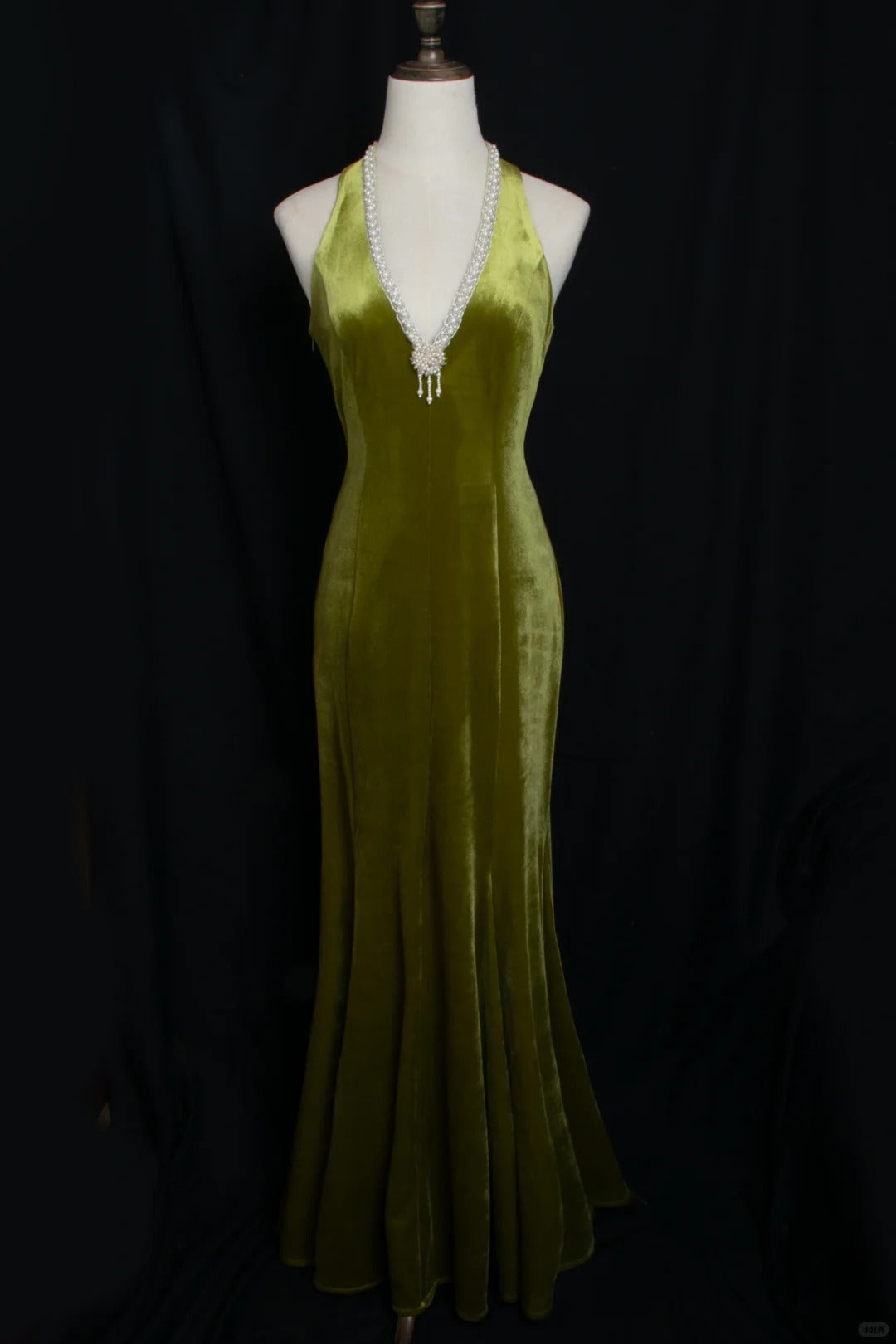 Gorgeous Prom Dress V-neck Pearl Birthday Party Dress Evening Dress Gala Dress    D2803