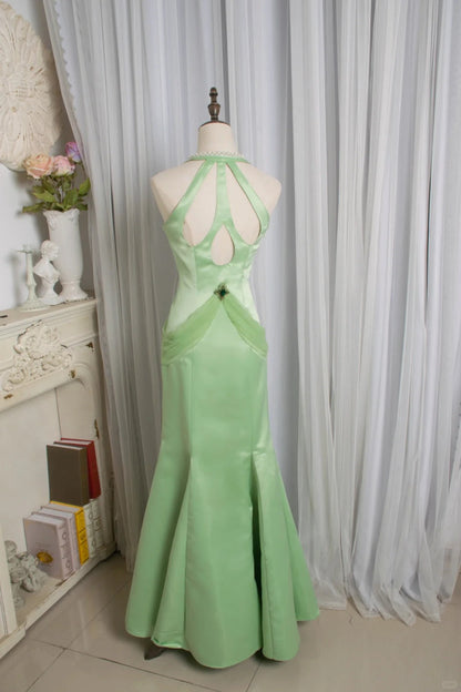 Elegant Prom Dress V-neck Pearl Mermaid Birthday Party Dress Evening Dress Gala Dress     D2804