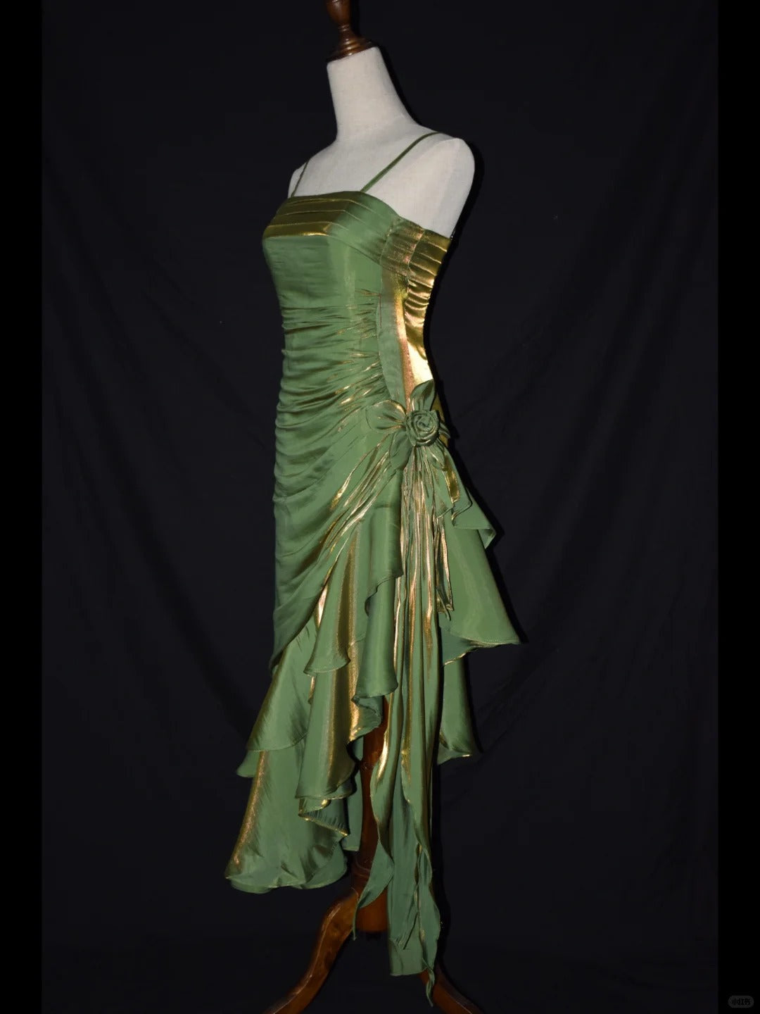 Stunning Prom Dress Spaghetti Straps Pleated Ruffle Birthday Party Dress Evening Dress Cocktail Dress      D2806