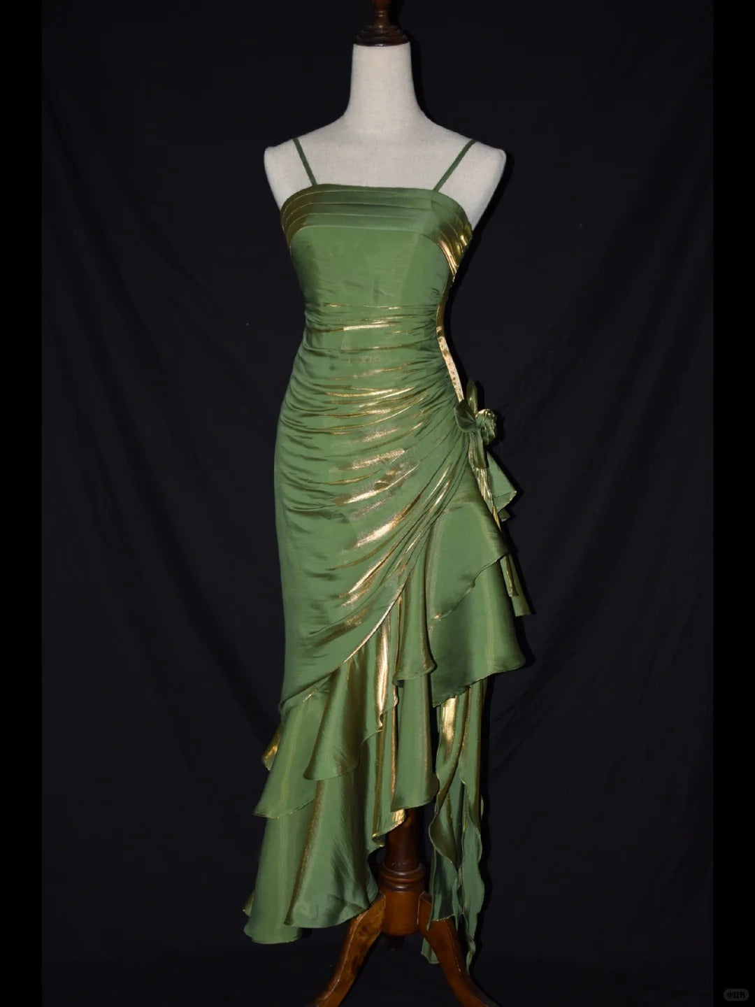 Stunning Prom Dress Spaghetti Straps Pleated Ruffle Birthday Party Dress Evening Dress Cocktail Dress      D2806