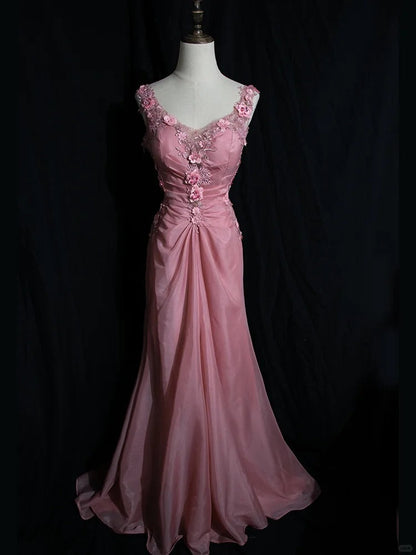 Sweet Prom Dress Appliques Pleated Gala Dress Birthday Party Dress Evening Dress  D2810