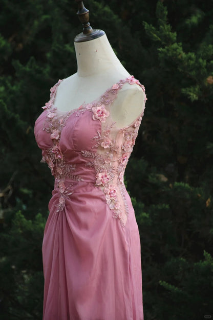 Sweet Prom Dress Appliques Pleated Gala Dress Birthday Party Dress Evening Dress  D2810
