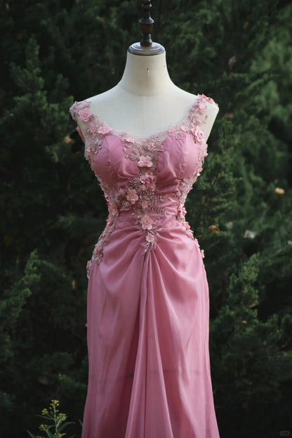 Sweet Prom Dress Appliques Pleated Gala Dress Birthday Party Dress Evening Dress  D2810