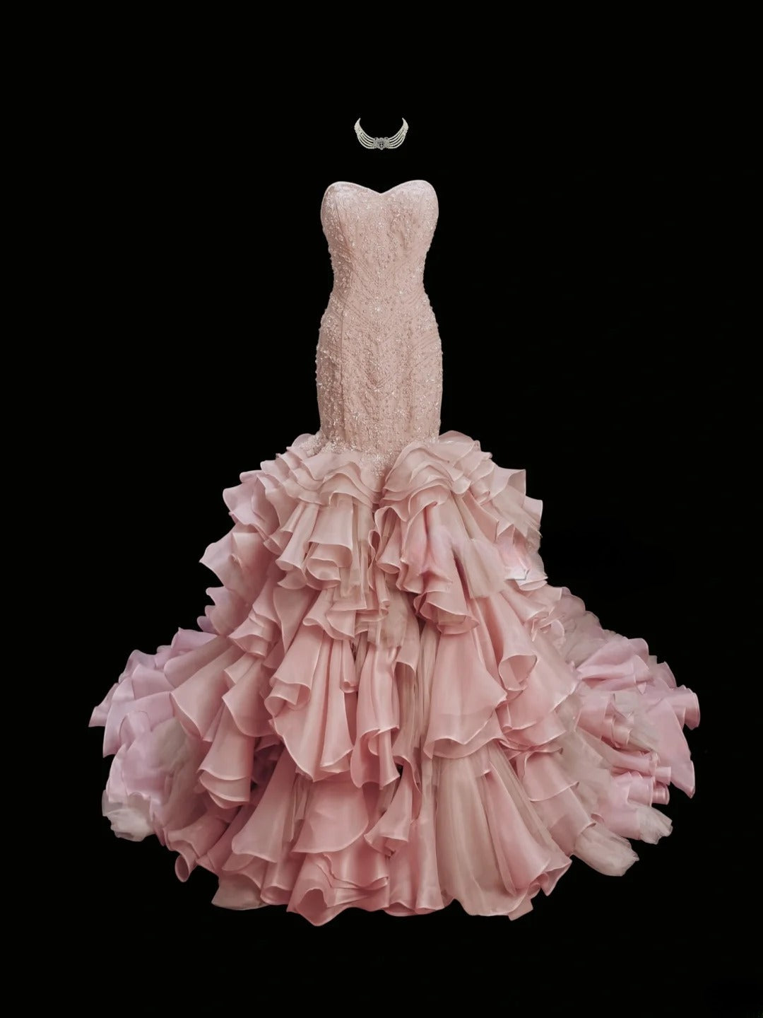 Sweet Prom Dress Sweetheart Ruffle Tiered Mermaid Evening Dress Gala Dress  D2829