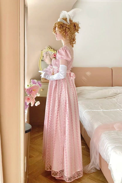 Sweet Prom Dress A Line Square Neck Floral Birthday Party Dress Evening Dress  D2849
