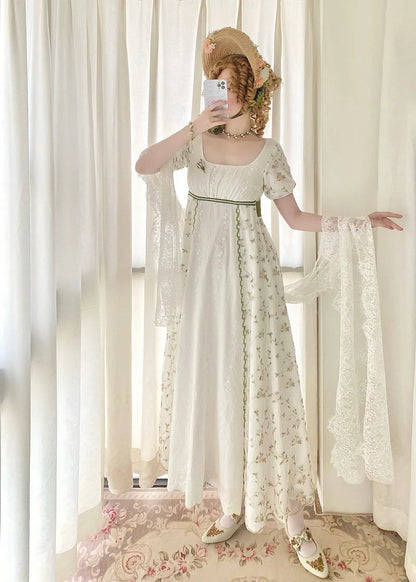 Sweet Summer Dress A Line Square Neck Pleated Women Dress Date Dress   D2862