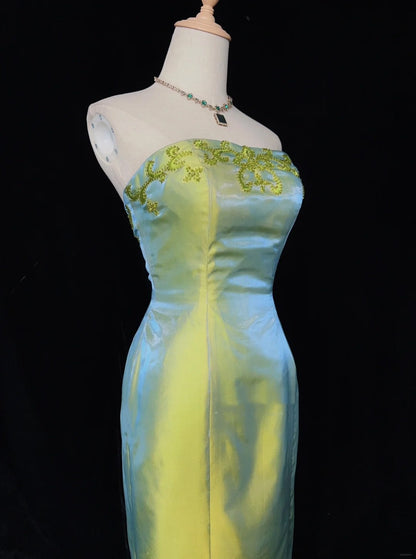 Stunning Prom Dress Strapless Beaded Mermaid Evening Dress Gala Dress    D2894