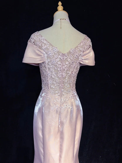 Sweet Prom Dress V-neck Pleated Mermaid Gala Dress Evening Dress Birthday Dress    D2902