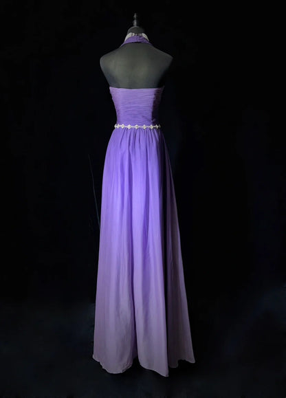 Elegant Prom Dress Halter Gradient Pleated Evening Dress Gala Dress Party Dress   D2910