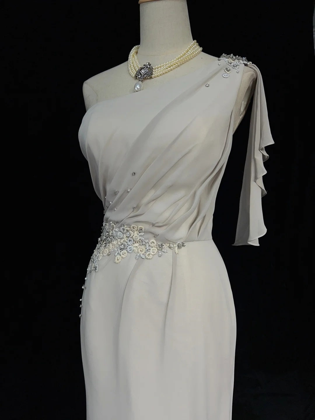 Elegant Prom Dress One Shoulder Pleated Gala Dress Evening Dress   D2912