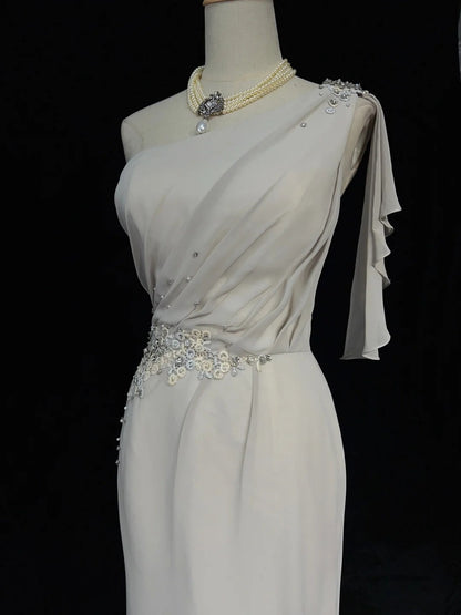 Elegant Prom Dress One Shoulder Pleated Gala Dress Evening Dress   D2912