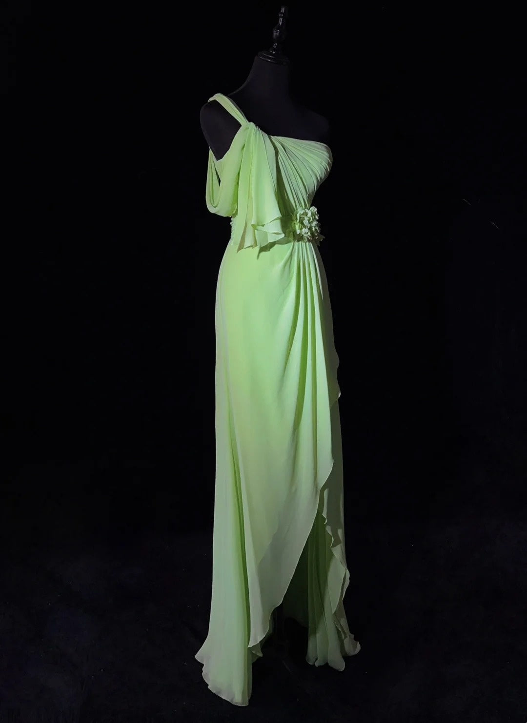 Elegant Prom Dresses One Shoulder Pleated Slit Evening Dress Gala Dress   D2917