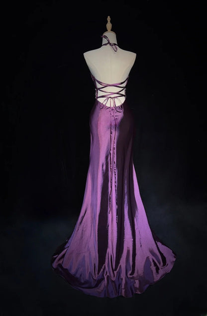 Gorgeous Prom Dresses Halter Crystal Pleated Evening Dress Gala Dress   D2919