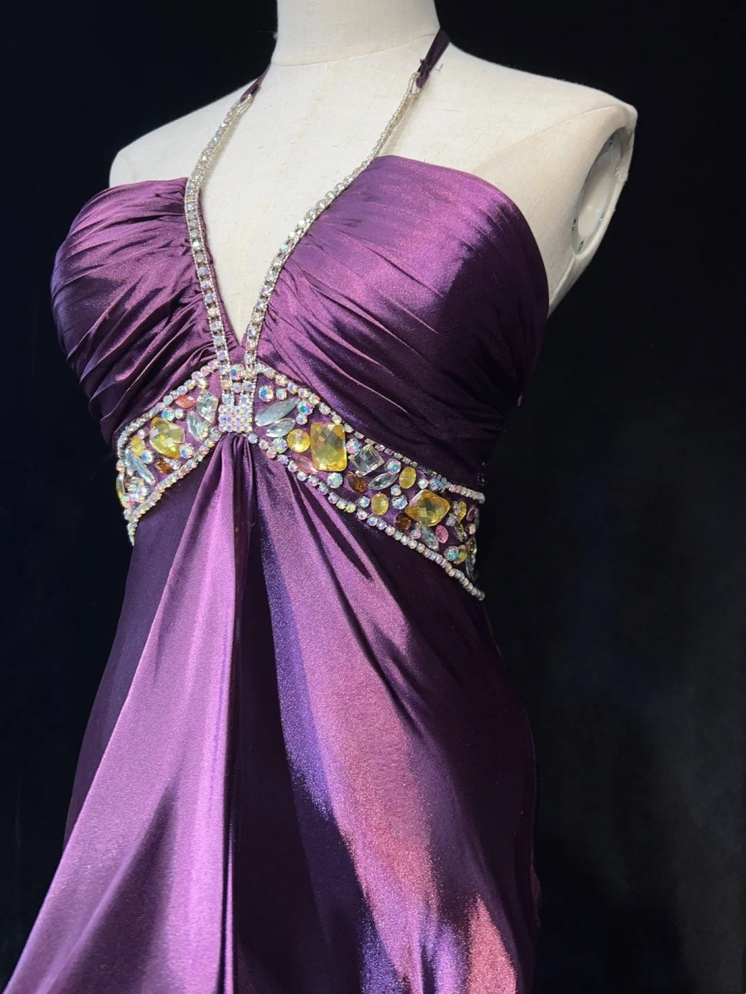 Gorgeous Prom Dresses Halter Crystal Pleated Evening Dress Gala Dress   D2919