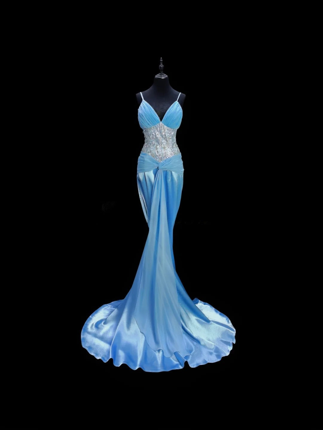 Gorgeous Prom Dress V-neck Pleated Mermaid Gala Dress Evening Dress     D2834