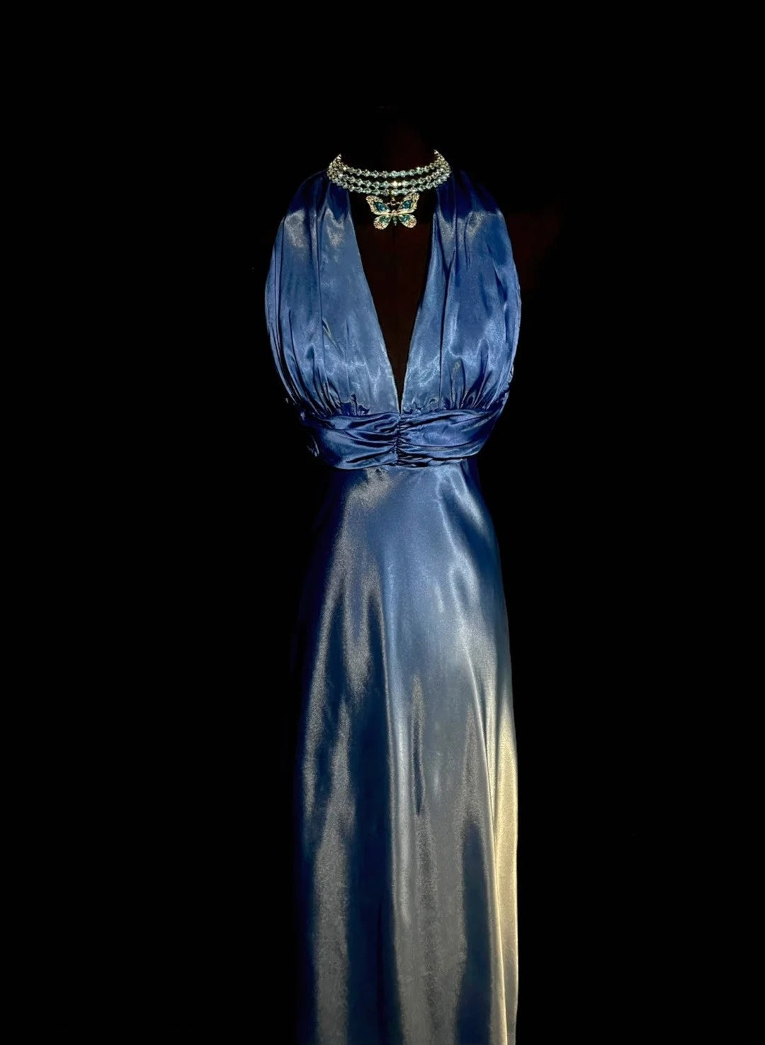 Elegant Prom Dress Gradient V-neck Pleated Gala Dress Evening Dress Party Dress    D2952