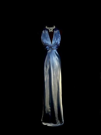Elegant Prom Dress Gradient V-neck Pleated Gala Dress Evening Dress Party Dress    D2952